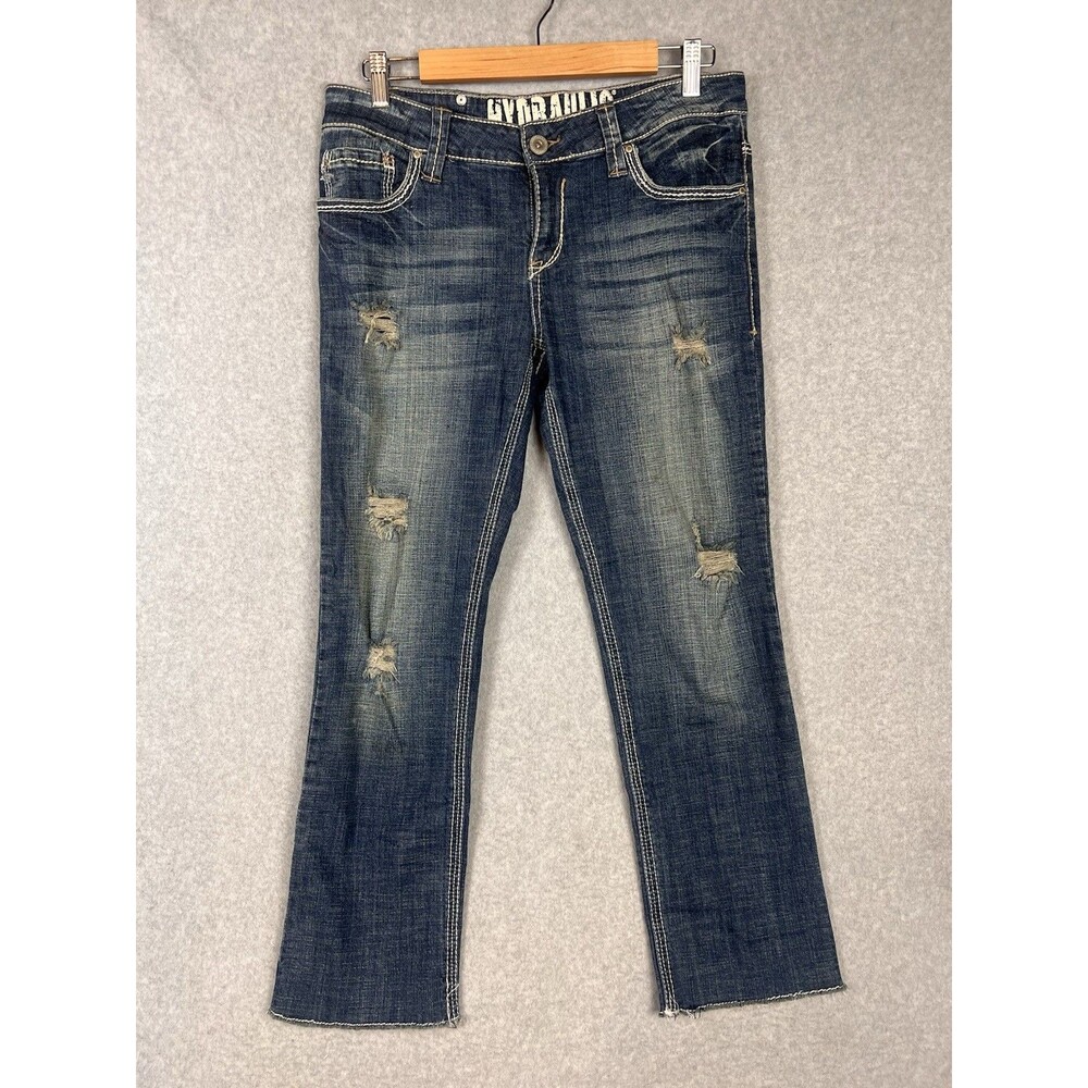 Hydraulic Boot Cut Jeans Women’s 11/12 Cropped Embroidered Stretch #99678